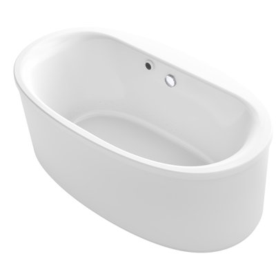 Sunstruck 65.5" x 35.5" Oval Freestanding BubbleMassage Air Bathtub