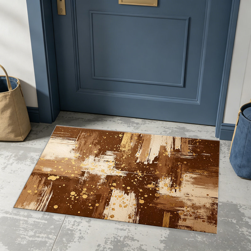 Brown White Gold Abstract carpet-easy to clean, machine-washable, soft and comfortable; suitable for door mats, kitchens, living rooms, bedrooms, corridors, and laundry areas. Easy to clean, durable carpet for home decoration.