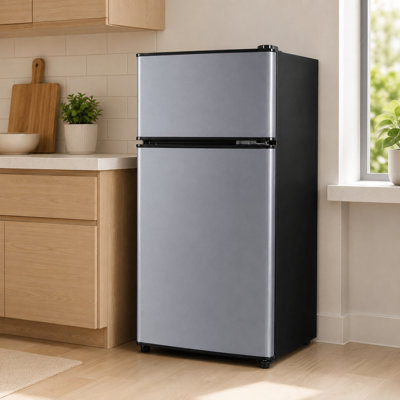Rolipo 2.7 Cu. Ft. 2-Door Mini Fridge with Separate Top Freezer, LED Interior Light — FIN-0019249 | Fridge.com