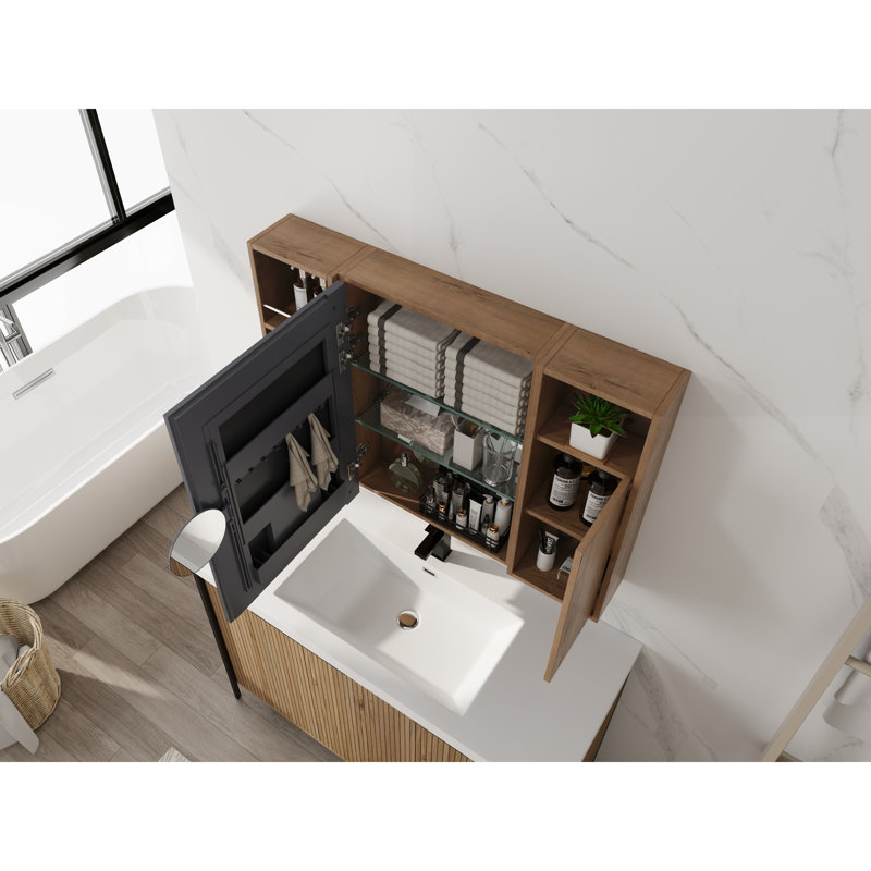 Bathroom Mirror Cabinet with Storage Combination