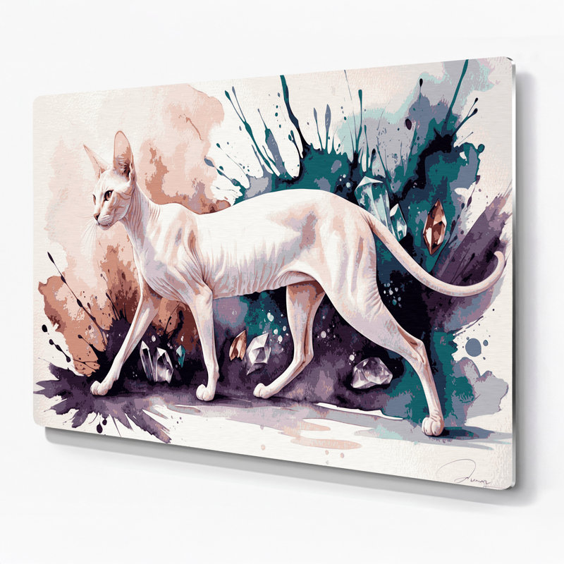 Cats Dwelf, art mural en métal gris, H 144 po x l 216 po x P 0,05 po
