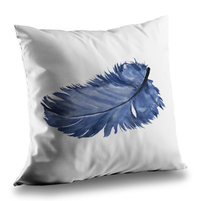 Watercolor Blue Feather - Bohemian Animals Throw | Home Decor
