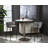 Place Round Marble Top Metal Base Dining Table - White