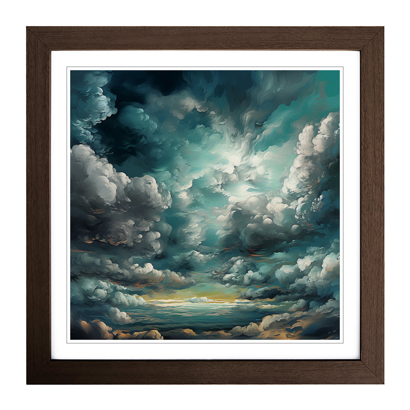 Cloudy Sky Digital Art No.9 - Framed Print, Walnut