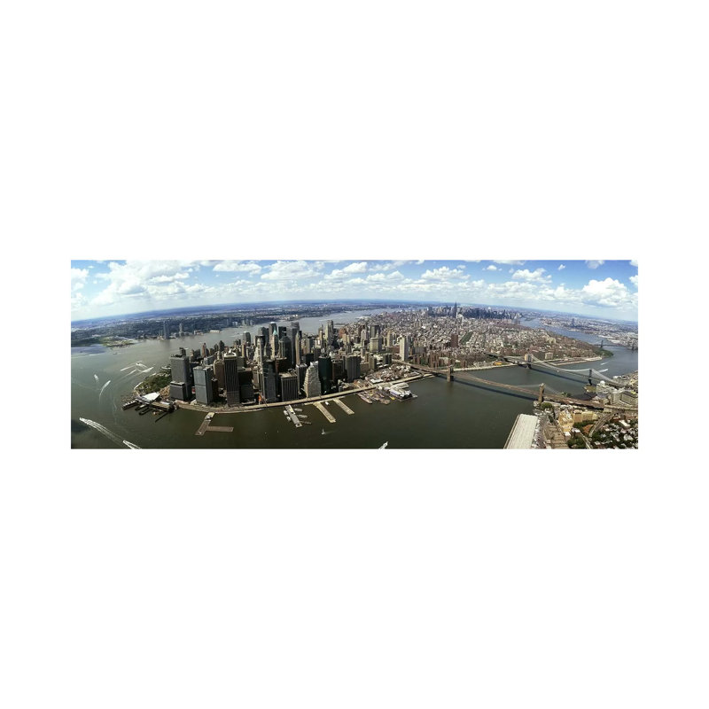 Aerial View Of Buildings In A City, New York City, New York State, USA - Wrapped Canvas Panoramic Print