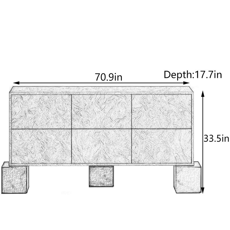 Commode l 70,9 ", H 33,5 po x l 70,9 po x P 17,7 po