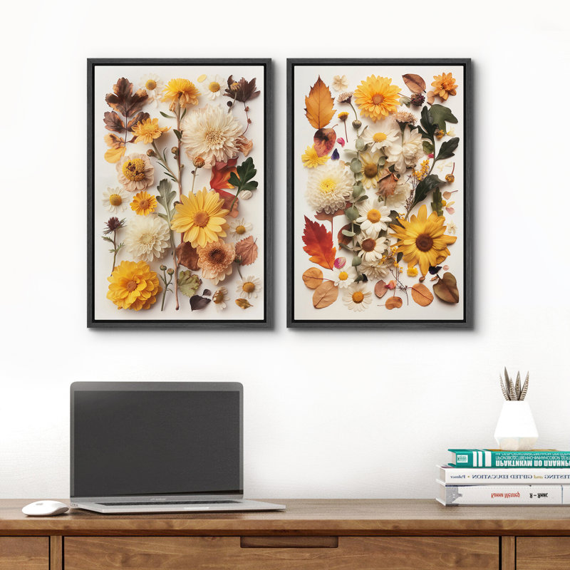Marguerite, tournesol, floral, botanique, illustrations, minimaliste, œuvre d'art moderne, Noir, H 36 po x l 24 po