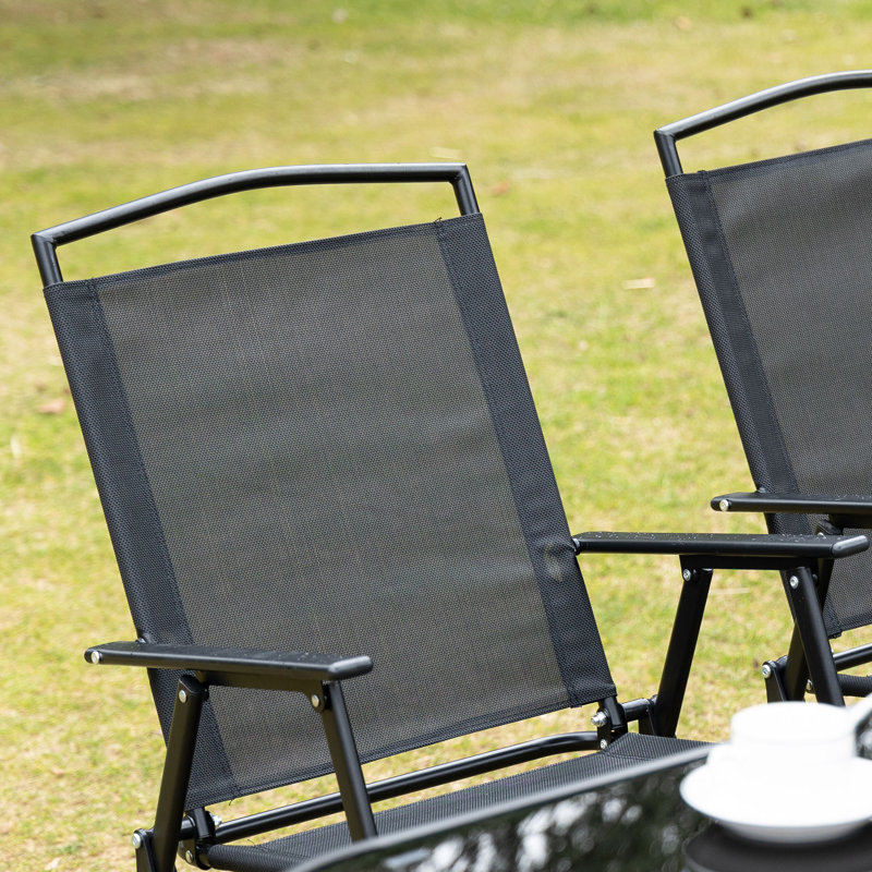 Jovannie Rectangular 6 - Person 55" Long Dining Set with Umbrella, Black