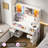 Makeup Vanity With 16 RGB Colors Light, Large Vanity Desk With Touch Screen Mirror & Power Outlet, 4 Cabinet & 5 Drawers For Bedroom-461931190