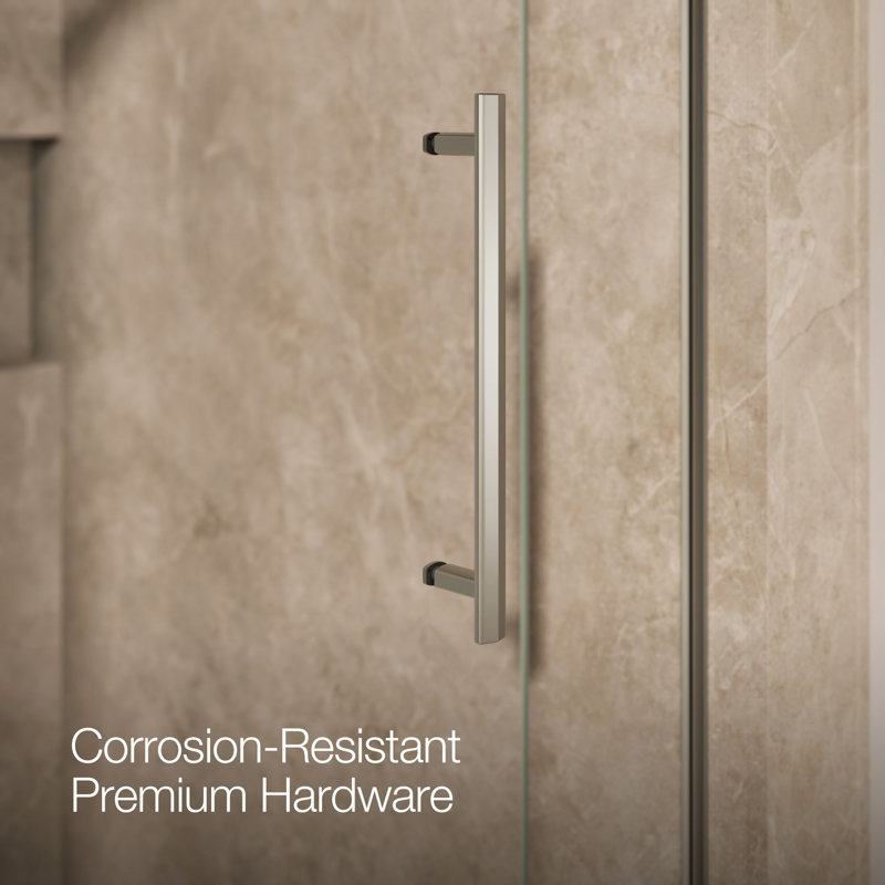 Pleat Frameless Sliding Bath Door, Nickel