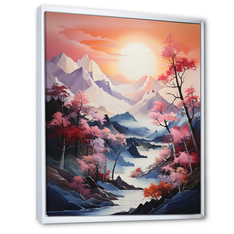 Fantasy Mountain Dreams I, Cadre flottant blanc, H 32 po x l 16 po x P 1 po