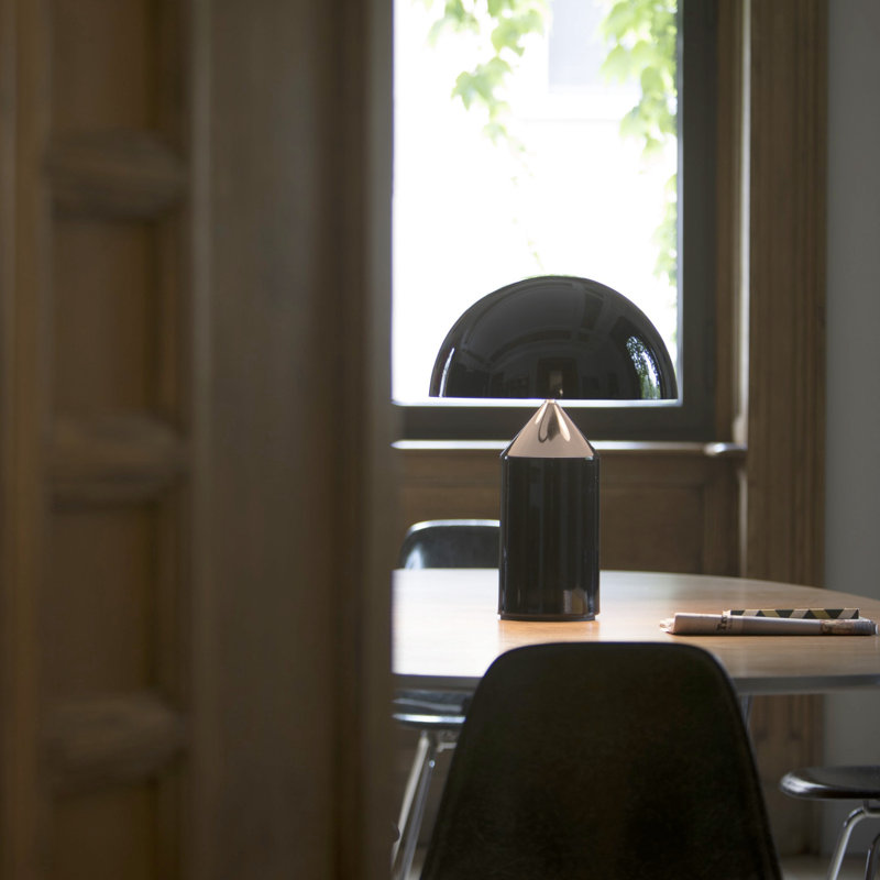 Atollo Table Lamp, 13.8" H x 9.8" W x 9.8" D, Black