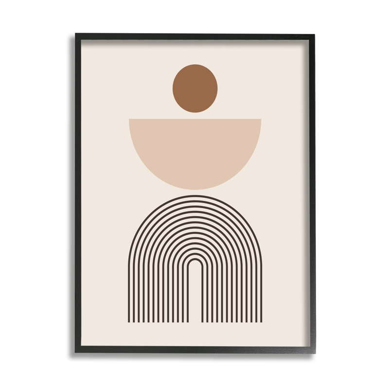Art abstrait, formes boho sur bois, Giclée encadrée noir minuit, H 14 po x l 11 po x P 1,5 po