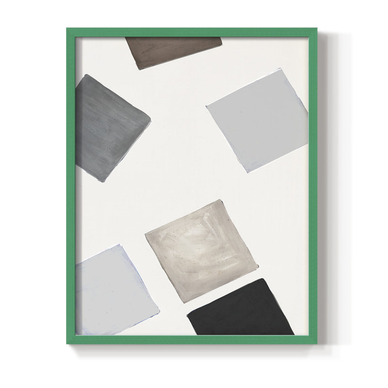 Block Encounter Revisit II Framed Print - Solid Wood, Green Single Picture Framed, 10" H x 8" W