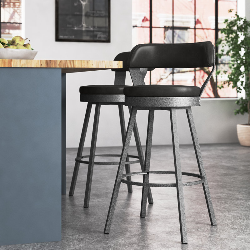 Tabouret de bar et de comptoir Berrin, Noir, Tabouret de bar (siège d'une hauteur de 30,3 po)