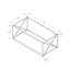 Table basse rectangulaire avec verre trempé transparent épais et base latérale élégante en métal pour la maison