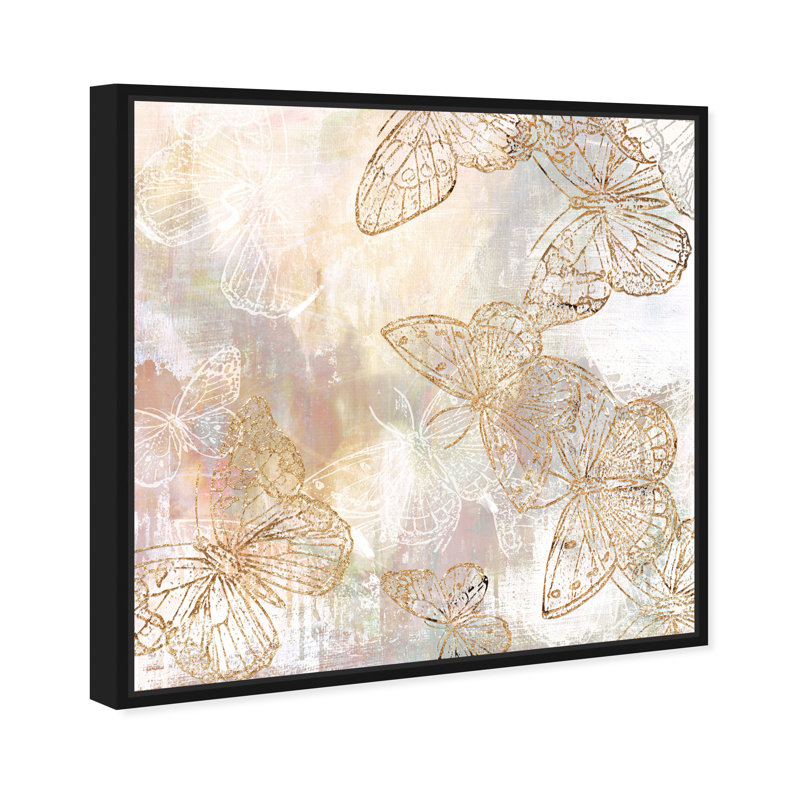 Animaux, insectes de jardin, impression sur toile, Toile avec cadre noir, H 20 po x l 20 po