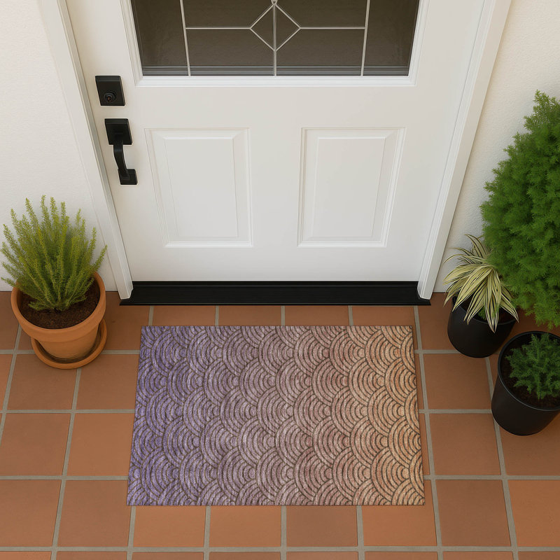 Machine Washable Indoor/Outdoor Kugler ACN2414 Geometric Rug, Rectangle 1'8" x 2'6"