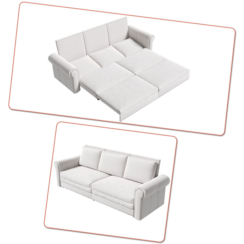 Canapé-lit convertible Classic Elegant, Blanc