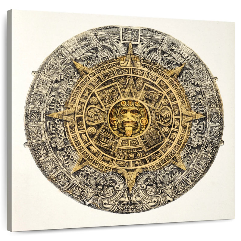 Kerner Aztec Sun Stone Calendar, 33" H x 33" W