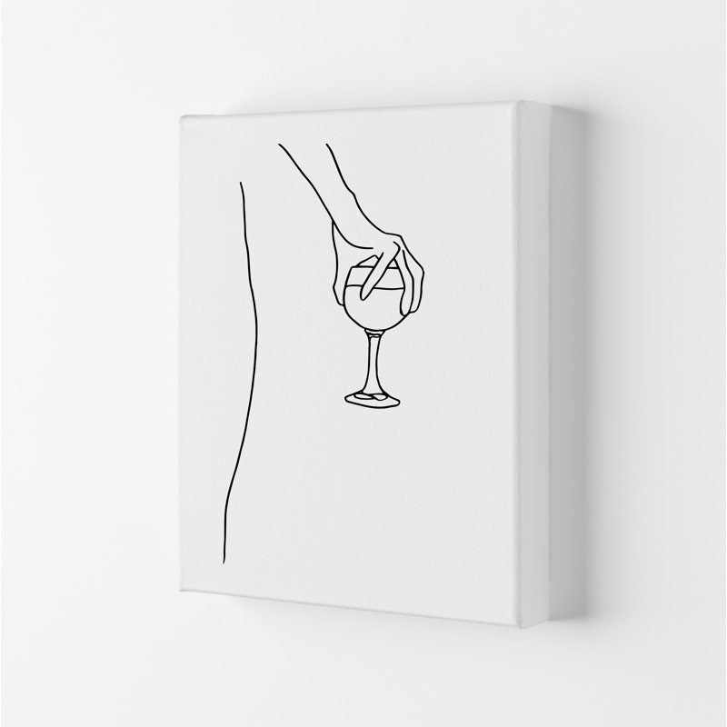 Hand Holding Wine Glass - Print, 59.4cm H x 42cm W x 4cm D, Wrapped Canvas