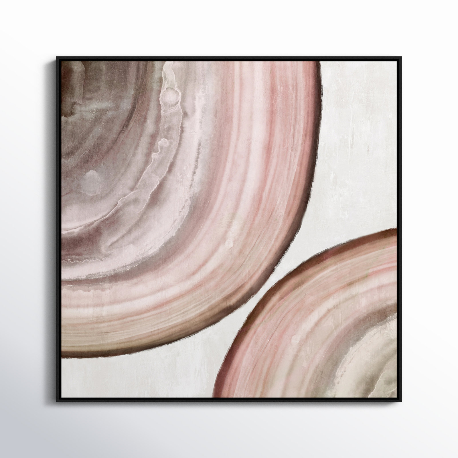 Boyd "Endless Blush" Painting by Eva Watts, 46.5" H x 46.5" W x 2" D, Espresso Framed Canvas