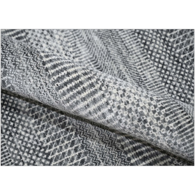 Tapis gris anthracite et ivoire noué à la main de haute qualité, Rectangle 9 pi x 12 pi 6 po