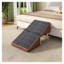 Rampe d'accès 3 en 1 pour animaux de compagnie avec pouf de rangement dissimulé, escalier antidérapant pour chiens âgés, repose-pieds marron moderne pouvant supporter jusqu'à 120 kg