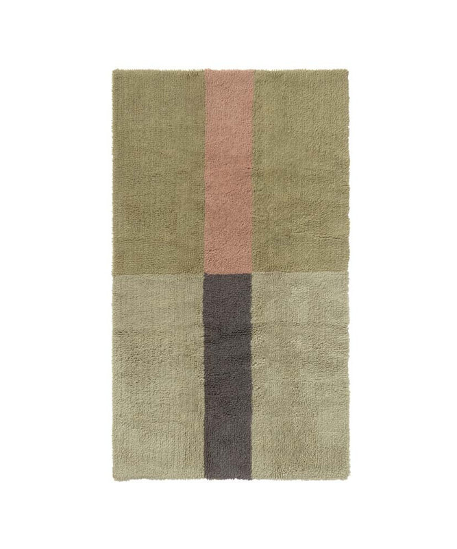 Tapis en laine Chroma, Mousse / rose cendré