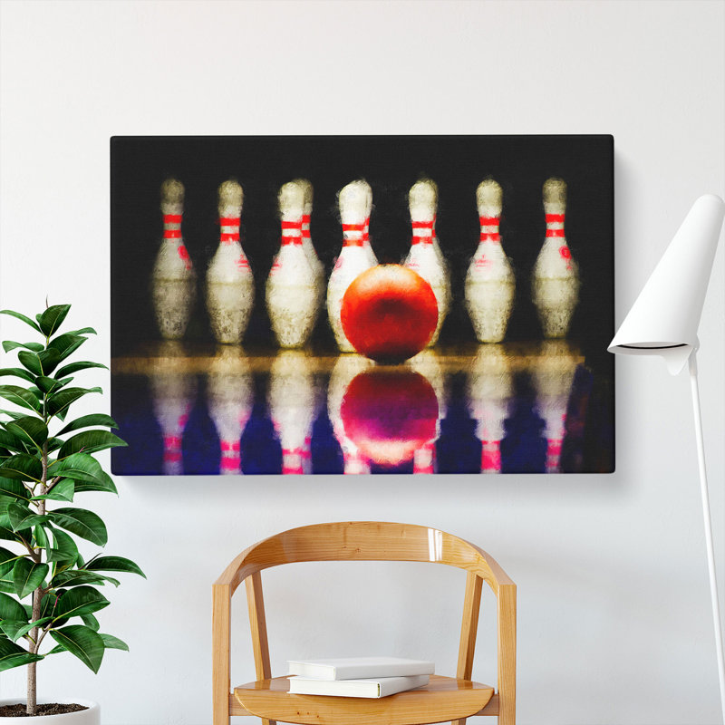 Ten Pin Bowling - Wrapped Canvas Print, 35cm H x 50cm W x 3cm D