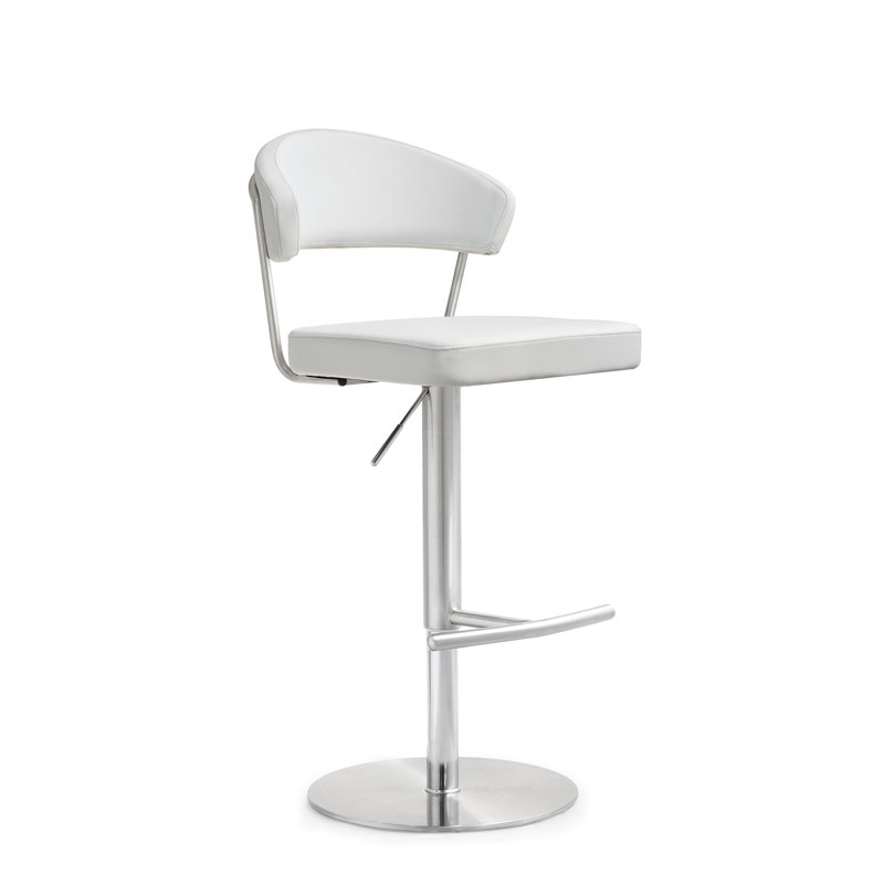 Tabouret pivotant à hauteur réglable Nazife, Blanc