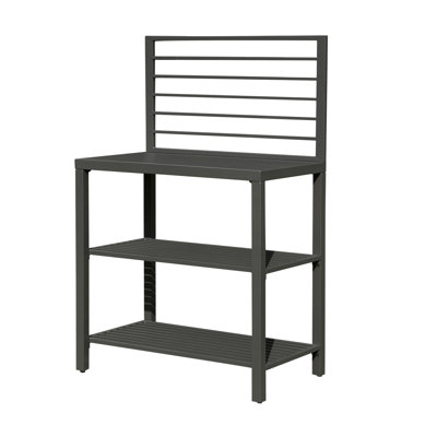 Îlot de cuisine extérieur avec rangement, îlot de cuisine en aluminium avec support de rangement double, centre de bar autoportant avec housse de protection intérieur extérieur