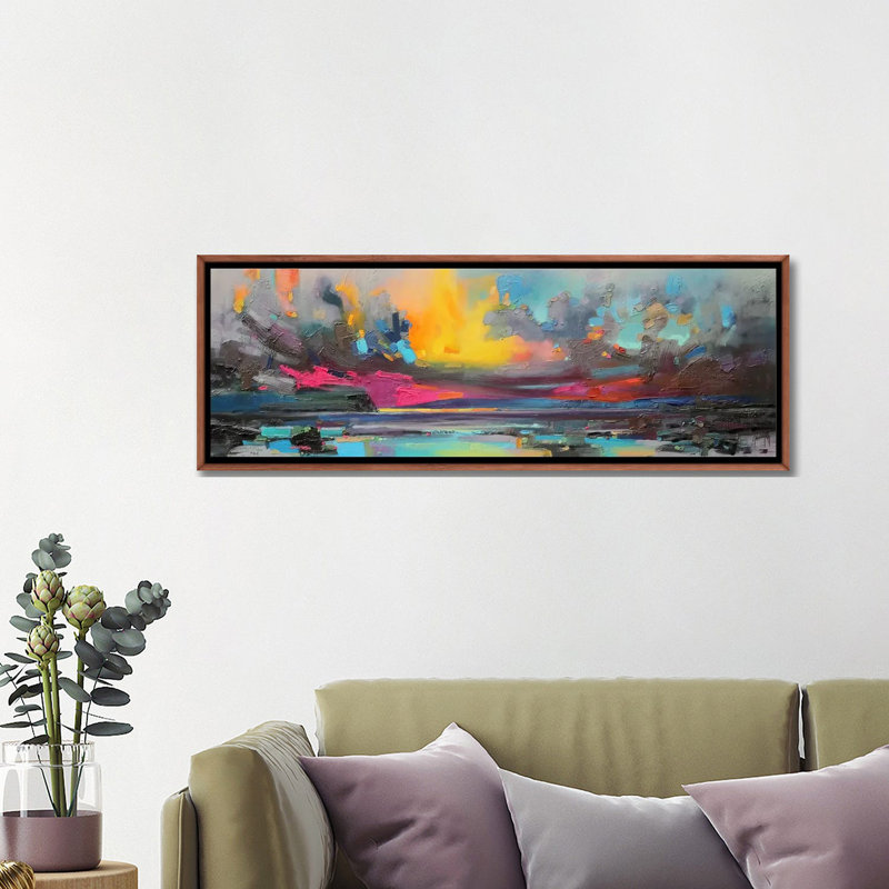 «Skye» par Scott Naismith - impression d'art graphique panoramique, H 16 po x l 48 po x 1,5 po