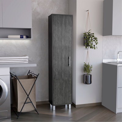 Laska Storage Cabinet, Broom Hangers, 1 Door