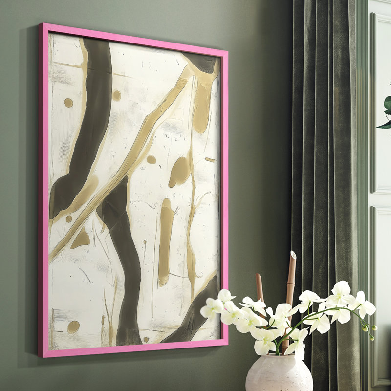 «Abstract LVII», reproduction encadrée - prête à être accrochée - fabriquée aux États-Unis, H 10 po x l 8 po, Rose