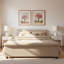 Lit rembourré avec bords roulés épais, pieds ovales à double couche rétro et tête de lit robuste-355910537-355910541