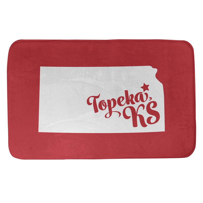 Tapis pour salle de bain kansas topeka, l 17 po x L 21 po, Rouge