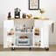 Îlot de cuisine blanc avec armoire de rangement, étagère à épices ouverte et comptoir rabattable pliable