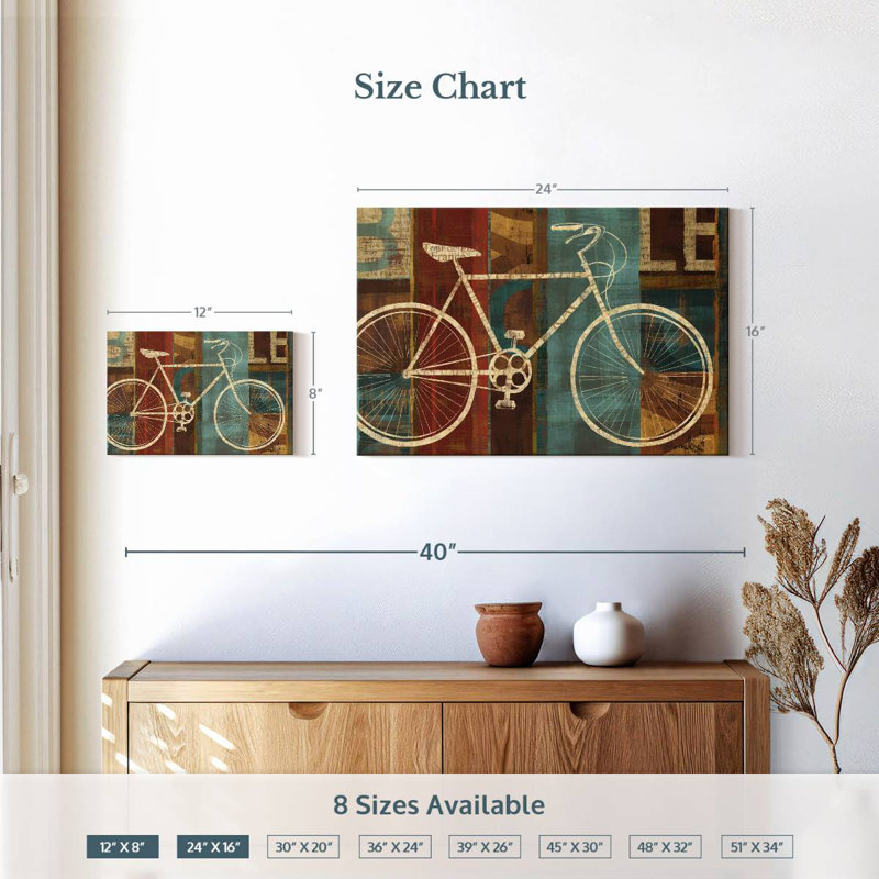 Mehar Bicycle Breaking Away, 16" H x 24" W