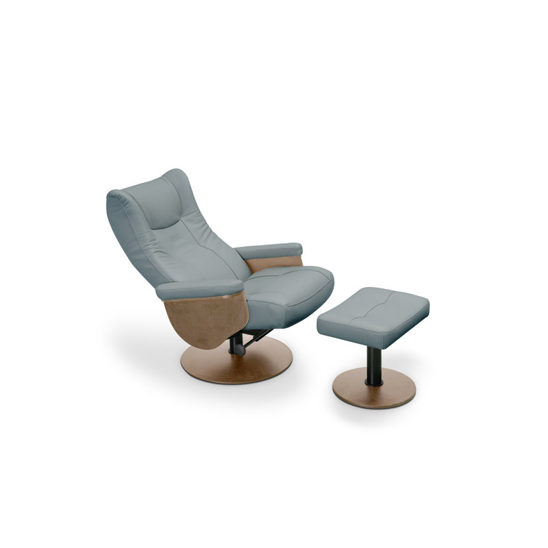 75cm Wide Swivel Standard Recliner, Roble, Sapphira-Blue
