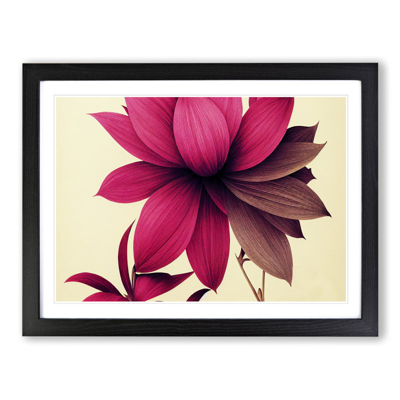Blooming Flower - Framed Print, Black, 34cm H x 46cm W x 2cm D