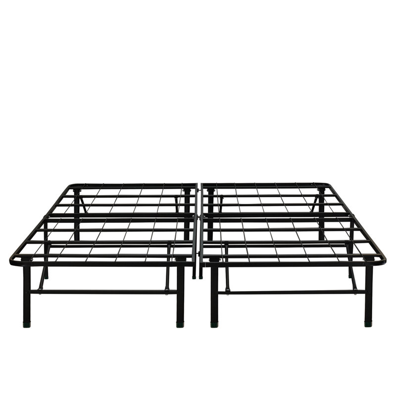Twin Upholstered Metal Captain's Bed Frame with Storage Drawer