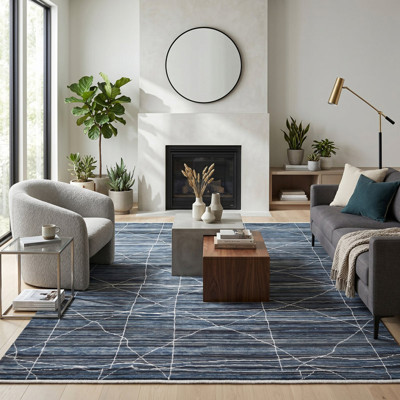 Kymarie Area Rug, Rectangle 10' x 8', Blue