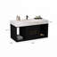Meuble-lavabo flottant 39,4 po avec lavabo en céramique, 2 tiroirs muraux à fermeture en douceur et plateau en ardoise blanche-521286037