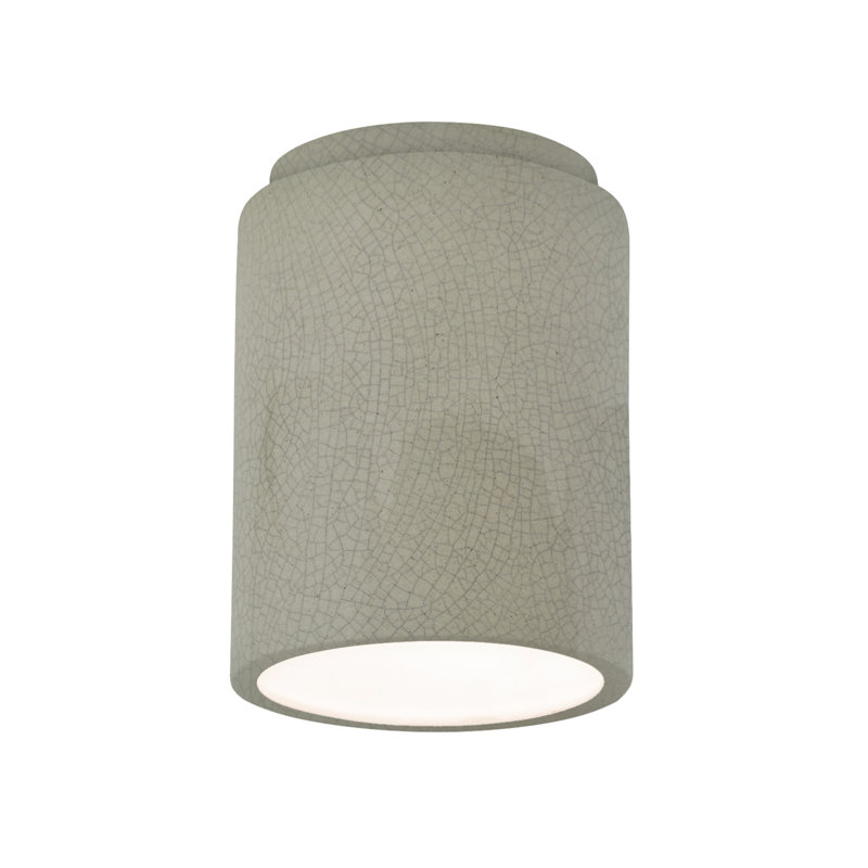 Sumatra Ceramic Flush Mount, Celadon Green Crackle, LED (Integrated)
