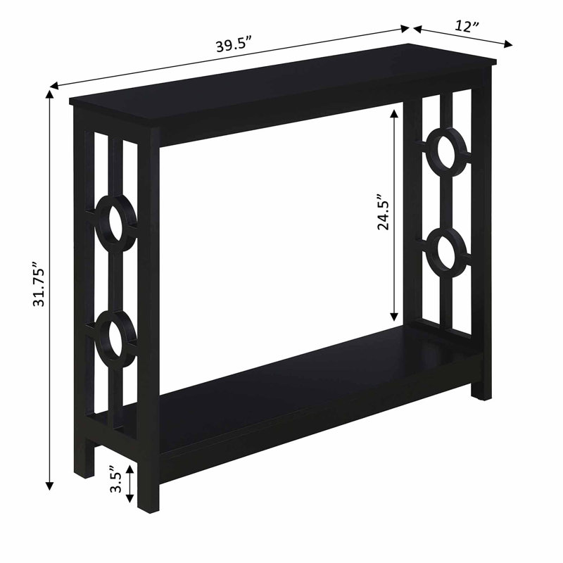 Odalis 40'' Console Table, Black, 31.75" H x 40" W x 12" D