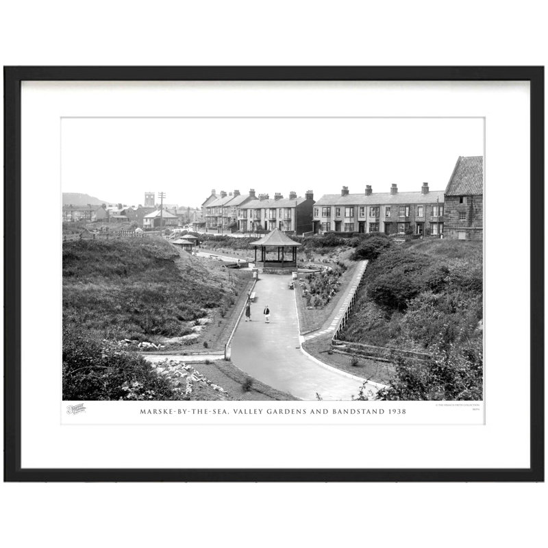 Marske By The Sea, Valley Gardens And Bandstand 1938 - Single Picture Frame Print, 40cm H x 50cm W x 2.3cm D