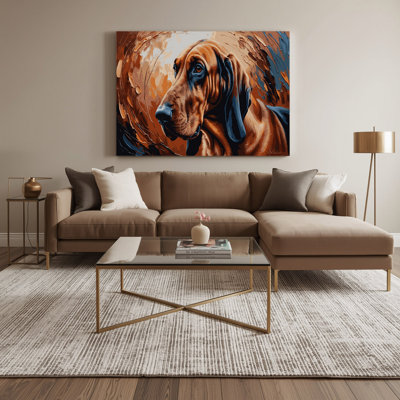 Dogs Bloodhound Brown Canvas Wall Art