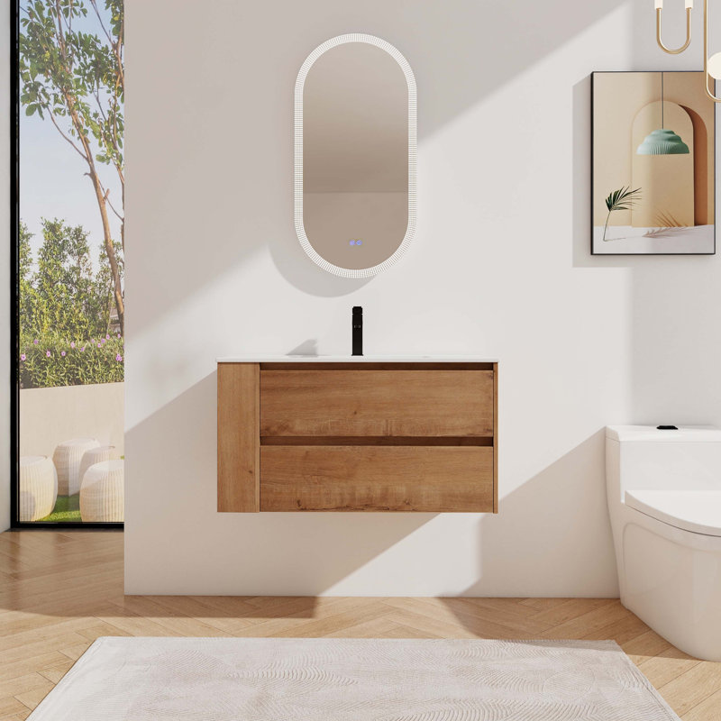 Meuble-lavabo simple 18,3 po avec plateau en bois manufacturé