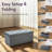 Folding Storage Ottoman Bench, Ottoman Foot Rest, End of Bed Bench, Storage Chest, for Living Room, Bedroom, Entryway, Gray-254593388